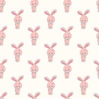 Cute Rabbit Seamless Pattern Design vector