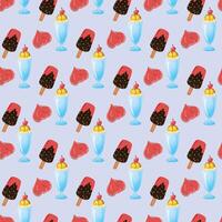 Popsicles At Sunset Boulevard Seamless Pattern Design vector