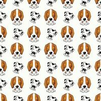 Funny Shaped Dog Faces Seamless Pattern Design vector