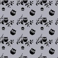 Owls In Dreamgarden Seamless Pattern Design vector