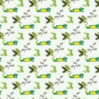 Crocodiles Alligators Reptiles Seamless Pattern Design vector