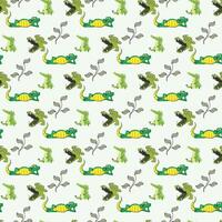 Crocodiles Alligators Reptiles Seamless Pattern Design vector