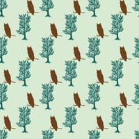 Hooo-hooo Seamless Pattern Design vector