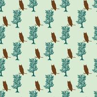 Hooo-hooo Seamless Pattern Design vector