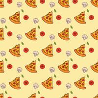 Pizza Pieces Seamless Pattern Design vector