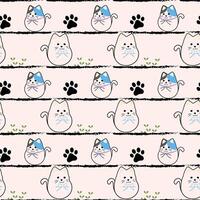 Doodle Bunny Seamless Pattern Design vector