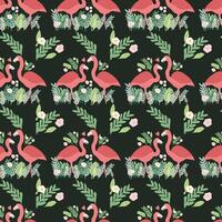 Miami Nights Flamingo Seamless Pattern Design vector