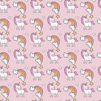 Fancy Unicorn Seamless Pattern Design vector