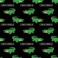 Crocodile Dark Seamless-Pattern-Design vector
