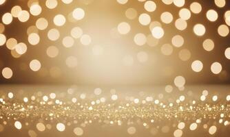 Abstract cream background with blurry festival lights and outdoor celebration bokeh photo