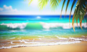 Summer tropical beach and waves photo