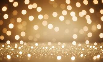 Abstract cream background with blurry festival lights and outdoor celebration bokeh photo