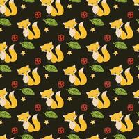 Foxes Seamless Pattern Design vector