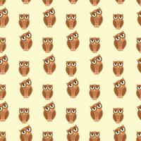 The Cute Owls Seamless Pattern Design vector