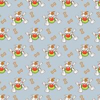 Happy Corgis Seamless Pattern Design 02 vector