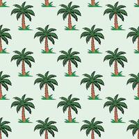 Coconut Palms Seamless Pattern Design vector