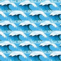 Brisk Waves Seamless Pattern Design vector