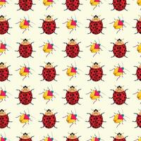 Cute Bugs Seamless Pattern Design vector