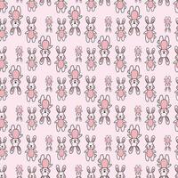 Dancing Rabbit Ballerina Seamless Pattern Design vector