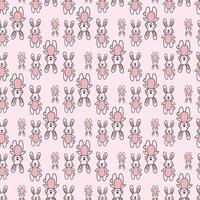 Dancing Rabbit Ballerina Seamless Pattern Design vector