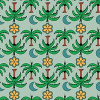 Tropical Trees Seamless Pattern Design vector