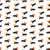 Running Bees Seamless Pattern Design vector