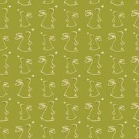 Bouncing Bunnies Yellow Seamless Pattern Design vector