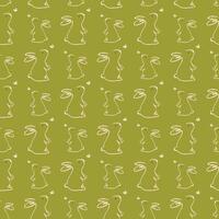 Bouncing Bunnies Yellow Seamless Pattern Design vector