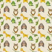 Tiny Forest Animals Seamless Pattern Design vector