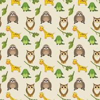 Tiny Forest Animals Seamless Pattern Design vector