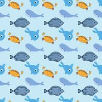 Sea Animals Seamless Pattern Design vector