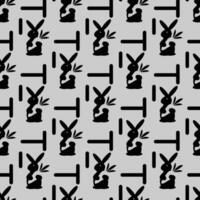 Meadow Hare Seamless Pattern Design vector