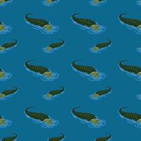 Crocodile Dream Seamless Pattern Design vector