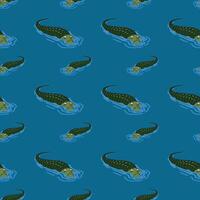 Crocodile Dream Seamless Pattern Design vector