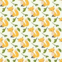 Scandinavian Fox Seamless Pattern Design vector