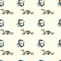 Dragons And Crocodiles Seamless Pattern Design vector