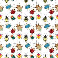 Bugs Run Seamless Pattern Design vector