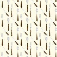 Kitchen Cutlery Seamless Pattern Design vector