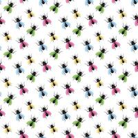 Flies Meeting Seamless Pattern Design vector