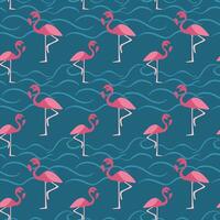 Flamingos Dance Seamless Pattern Design vector