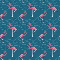 Flamingos Dance Seamless Pattern Design vector