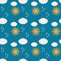 Sunny And Rainy Seamless Pattern Design vector