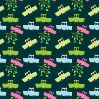 Owls Learning To Fly Seamless Pattern Design vector