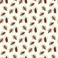 Colorful Beetles Seamless Pattern Design vector