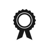 Black and White Award Ribbon Icon vector
