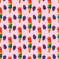 Ice Cream Face Seamless Pattern Design vector