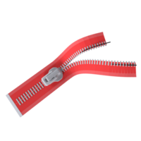 Red Zipper isolated on transparent png