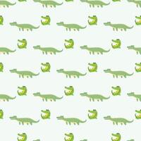 Crocodile Pattern Design with Several Alligators vector