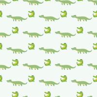 Crocodile Pattern Design with Several Alligators vector