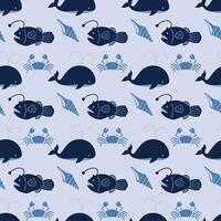 Whale Kids Seamless Pattern Design vector